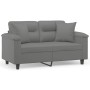 Sofá de 2 plazas con cojines tela microfibra gris oscuro 120 cm de , Sofás - Ref: Foro24-3200967, Precio: 261,57 €, Descuento: %