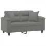 Sofá de 2 plazas con cojines tela microfibra gris oscuro 120 cm de , Sofás - Ref: Foro24-3200967, Precio: 261,57 €, Descuento: %