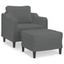 Sillón con taburete tela gris oscuro 60 cm de , Sofás - Ref: Foro24-3201128, Precio: 222,59 €, Descuento: %