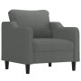 Sillón con taburete tela gris oscuro 60 cm de , Sofás - Ref: Foro24-3201128, Precio: 222,59 €, Descuento: %
