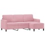 Sofá de 3 plazas con taburete de terciopelo rosa180 cm de , Sofás - Ref: Foro24-3201177, Precio: 356,36 €, Descuento: %