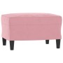 Sofá de 3 plazas con taburete de terciopelo rosa180 cm de , Sofás - Ref: Foro24-3201177, Precio: 356,36 €, Descuento: %