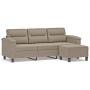 Sofá de 3 plazas y taburete tela microfibra gris taupe 180 cm de , Sofás - Ref: Foro24-3201231, Precio: 406,62 €, Descuento: %