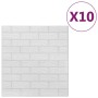 Papel pintado autoadhesivo ladrillos 3D 10 unidades blanco de vidaXL, Papel pintado - Ref: Foro24-150718, Precio: 47,48 €, De...