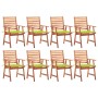 Sillas comedor de jardín y cojines 8 uds madera maciza acacia de , Sillas de jardín - Ref: Foro24-3078385, Precio: 576,26 €, ...