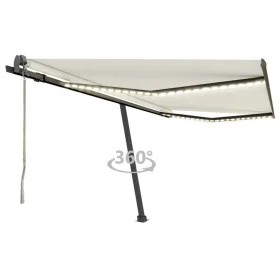 Automatic awning with LED wind sensor cream 400x300 cm by vidaXL, Awnings - Ref: Foro24-3069752, Price: 694,14 €, Discount: %