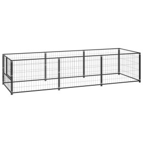 Perrera acero 3 m² negra de , Casetas y cercados para perros - Ref: Foro24-3082093, Precio: 173,20 €, Descuento: %