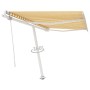 Toldo de pie automático amarillo y blanco 350x250 cm de vidaXL, Toldos - Ref: Foro24-3069528, Precio: 429,42 €, Descuento: %