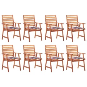 Sillas comedor de jardín y cojines 8 uds madera maciza acacia de , Sillas de jardín - Ref: Foro24-3078387, Precio: 547,22 €, ...