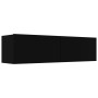 Mueble pared TV madera contrachapada negro 120x30x30 cm de , Muebles TV - Ref: Foro24-801491, Precio: 64,34 €, Descuento: %