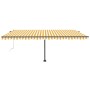 Toldo de pie automático amarillo y blanco 500x300 cm de , Toldos - Ref: Foro24-3069788, Precio: 587,68 €, Descuento: %