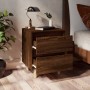 Mesita de noche patas de madera maciza roble ahumado 40x35x50cm de , Mesitas de noche - Ref: Foro24-813126, Precio: 43,92 €, ...