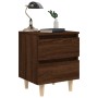 Mesita de noche patas de madera maciza roble ahumado 40x35x50cm de , Mesitas de noche - Ref: Foro24-813126, Precio: 43,92 €, ...