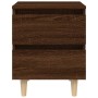 Mesita de noche patas de madera maciza roble ahumado 40x35x50cm de , Mesitas de noche - Ref: Foro24-813126, Precio: 43,92 €, ...