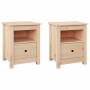 Mesitas de noche 2 uds madera maciza de pino 40x35x49 cm de , Mesitas de noche - Ref: Foro24-813710, Precio: 114,68 €, Descue...