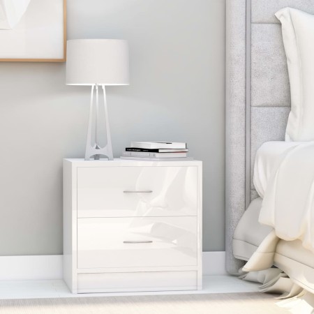 Mesita de noche madera contrachapada blanco brillo 40x30x40 cm de , Mesitas de noche - Ref: Foro24-801047, Precio: 59,29 €, D...