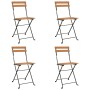 Sillas cafetería plegables 4 uds acero y madera maciza de teca de , Sillas de jardín - Ref: Foro24-319980, Precio: 158,11 €, ...