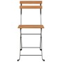Sillas cafetería plegables 4 uds acero y madera maciza de teca de , Sillas de jardín - Ref: Foro24-319980, Precio: 158,11 €, ...