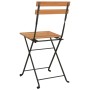 Sillas cafetería plegables 4 uds acero y madera maciza de teca de , Sillas de jardín - Ref: Foro24-319980, Precio: 158,11 €, ...