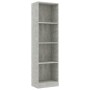 Estantería de 4 niveles contrachapada gris hormigón 40x24x142cm de , Librerías y estanterías - Ref: Foro24-800841, Precio: 45...