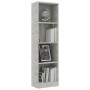 Estantería de 4 niveles contrachapada gris hormigón 40x24x142cm de , Librerías y estanterías - Ref: Foro24-800841, Precio: 45...
