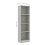 Estantería de 4 niveles contrachapada gris hormigón 40x24x142cm de , Librerías y estanterías - Ref: Foro24-800841, Precio: 45...