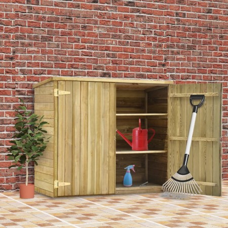 Caseta herramientas jardín madera pino impregnada 135x60x123 cm de , Cobertizos - Ref: Foro24-46359, Precio: 316,61 €, Descue...