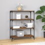 Estantería contrachapada y acero roble ahumado 80x33x100 cm de , Librerías y estanterías - Ref: Foro24-819344, Precio: 70,07 ...