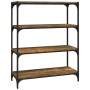 Estantería contrachapada y acero roble ahumado 80x33x100 cm de , Librerías y estanterías - Ref: Foro24-819344, Precio: 70,07 ...