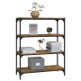 Estantería contrachapada y acero roble ahumado 80x33x100 cm de , Librerías y estanterías - Ref: Foro24-819344, Precio: 70,07 ...