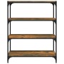 Estantería contrachapada y acero roble ahumado 80x33x100 cm de , Librerías y estanterías - Ref: Foro24-819344, Precio: 70,07 ...