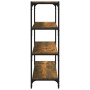 Estantería contrachapada y acero roble ahumado 80x33x100 cm de , Librerías y estanterías - Ref: Foro24-819344, Precio: 70,07 ...