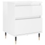 Mesita de noche madera contrachapada blanco brillo 40x35x50 cm de , Mesitas de noche - Ref: Foro24-830656, Precio: 46,39 €, D...