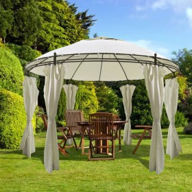 Cenador con cortinas redondo 3,5x2,7 m de , Carpas y cenadores - Ref: Foro24-41419, Precio: 330,74 €, Descuento: %