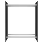 Leñero de vidrio templado negro 80x35x100 cm de vidaXL, Accesorios para bolsas y soportes de leña - Ref: Foro24-327470, Preci...