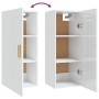 Armario de pared madera de ingeniería blanco brillo 35x34x90 cm de , Estantes y estanterías - Ref: Foro24-812471, Precio: 52,...