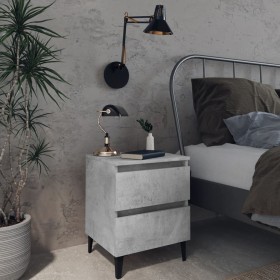 Mesita de noche madera contrachapada gris hormigón 40x35x50 cm de , Mesitas de noche - Ref: Foro24-805877, Precio: 57,34 €, D...