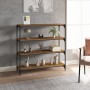 Estantería contrachapada y acero roble ahumado 100x33x100 cm de , Librerías y estanterías - Ref: Foro24-819359, Precio: 79,44...