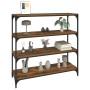 Estantería contrachapada y acero roble ahumado 100x33x100 cm de , Librerías y estanterías - Ref: Foro24-819359, Precio: 79,44...