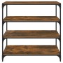 Estantería contrachapada y acero roble ahumado 100x33x100 cm de , Librerías y estanterías - Ref: Foro24-819359, Precio: 79,44...
