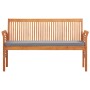 Banco de jardín 3 plazas con cojín madera maciza acacia 150 cm de , Bancos de jardín - Ref: Foro24-45973, Precio: 221,22 €, D...