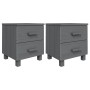 Mesitas noche 2 uds HAMAR pino macizo gris oscuro 40x35x44,5 cm de , Mesitas de noche - Ref: Foro24-340410, Precio: 86,74 €, ...