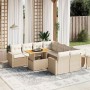 Set de sofás de jardín 9 pzas con cojines ratán sintético beige en Conjuntos de jardín | Comprar online en Foru.es