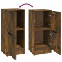 Aparador madera contrachapada color roble ahumado 30x30x70 cm de , Aparadores - Ref: Foro24-817018, Precio: 41,64 €, Descuent...