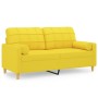 Sofá de 2 plazas con cojines tela amarillo claro 140 cm de , Sofás - Ref: Foro24-3200787, Precio: 190,05 €, Descuento: %