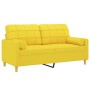 Sofá de 2 plazas con cojines tela amarillo claro 140 cm de , Sofás - Ref: Foro24-3200787, Precio: 190,05 €, Descuento: %