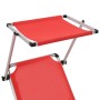 Tumbona plegable con techo aluminio y textileno roja de , Tumbonas - Ref: Foro24-44334, Precio: 76,58 €, Descuento: %