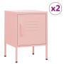 Mesitas de noche 2 uds rosa acero 35x35x51 cm de , Mesitas de noche - Ref: Foro24-3095209, Precio: 132,87 €, Descuento: %