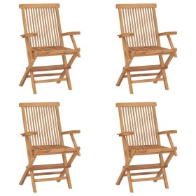 Sillas de jardín plegables 4 unidades madera maciza de teca de , Sillas de jardín - Ref: Foro24-3096593, Precio: 336,54 €, De...