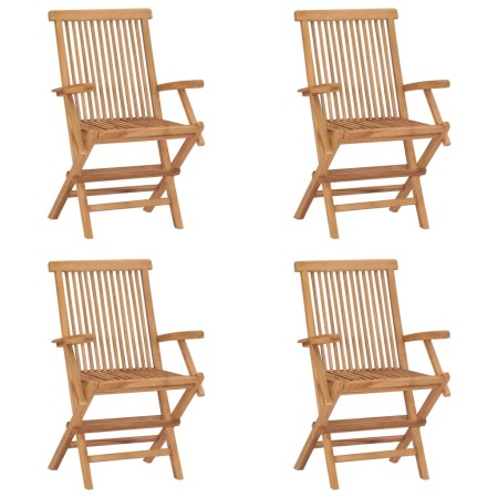 Sillas de jardín plegables 4 unidades madera maciza de teca de , Sillas de jardín - Ref: Foro24-3096593, Precio: 336,54 €, De...